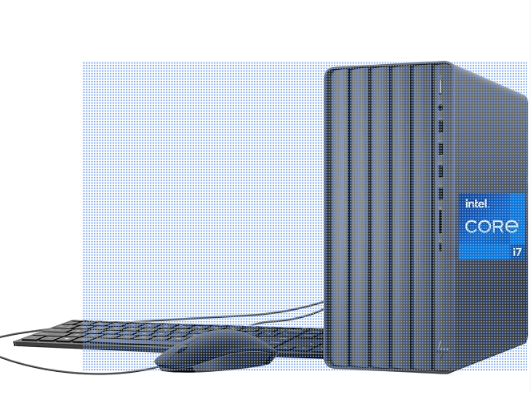 HP ENVY TE01-3019 desktop computer with keyboard and mouse